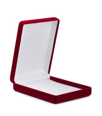 Red empty velvet jewelry box