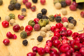 Dry multicolored peppercorn