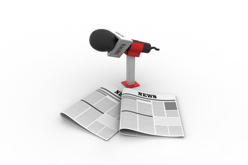 Microphone with newspaper