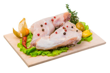 Raw rabbit meat