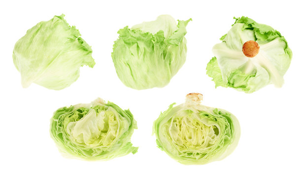 Green cabbage in different foreshortenings