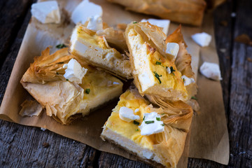 Slice cheese pie