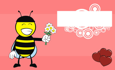 bee cartoon wallaper vector2