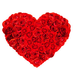 Obraz na płótnie Canvas Heart-Shaped Red Rose Bouquet