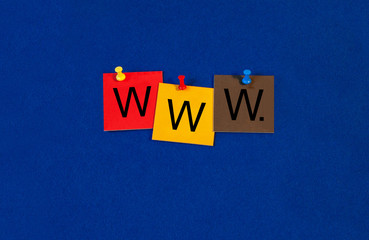 WWW, sign series for world wide web and internet.