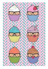 Cupcake, kawaii geek set