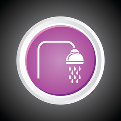 Icon of Bathroom Shower On Button. Eps-10.