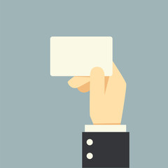 Businessman hand holding card