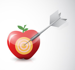 apple, dart and target illustration design