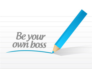 be your own boss message illustration design