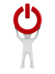 power sign on white background. Isolated 3D image