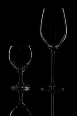 Wine glasses on isolated background