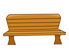 Wooden bench isolated illustration