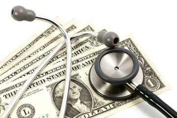 Stethoscope and dollars