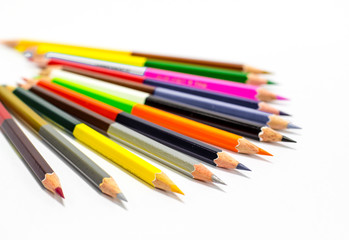 Isolated on white background color pencils