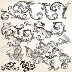 Fototapeta premium Collection of vector swirls and flourishes for design