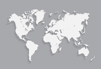 Fototapeta na wymiar World map vector illustration. on the gray background. eps10