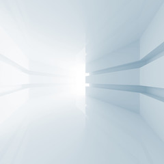 Abstract blue room interior with glowing doorway. 3d render © evannovostro