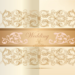 Wedding invitation card in classic style