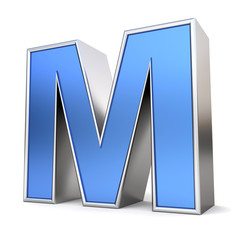 Blue metal alphabet collection - letter M