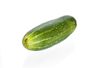 green cucumbers, white background.
