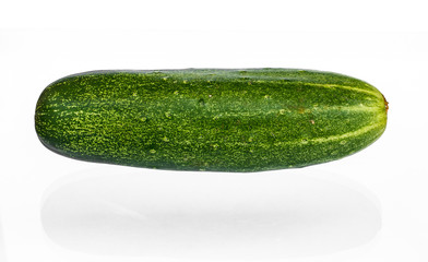 green cucumbers, white background.
