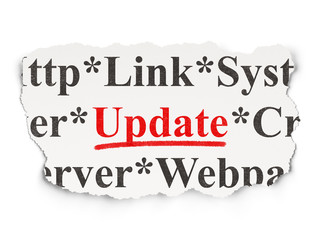 Web development concept: Update on Paper background