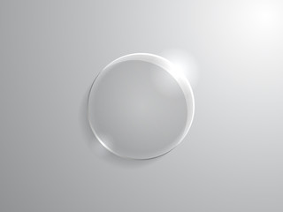 Glass circle on light background