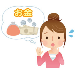 お金の心配をする女性