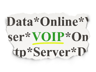 Web design concept: VOIP on Paper background
