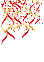 Party background with red serpentines