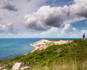 Naklejka premium Coastal Lighthouse Sunset, Martha's Vineyard, MA