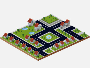 Obraz premium Village houses in the vector