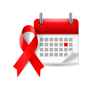 AIDS awareness ribbon and calendar