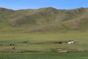 Die Steppenlandschaften der Mongolei