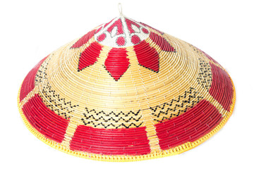 Traditional borneo hat isolated on white background.