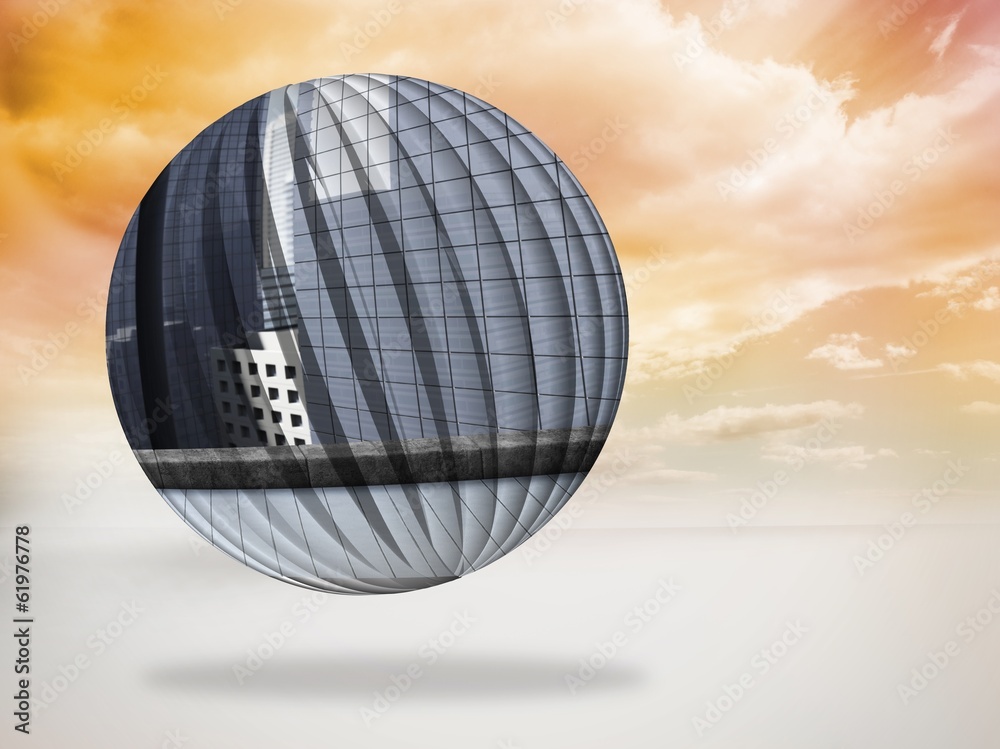 Aufkleber composite image of cityscape on abstract screen