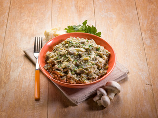 barley risotto with mushroom