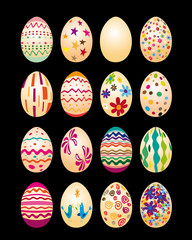 œufs de Pâques multicolores