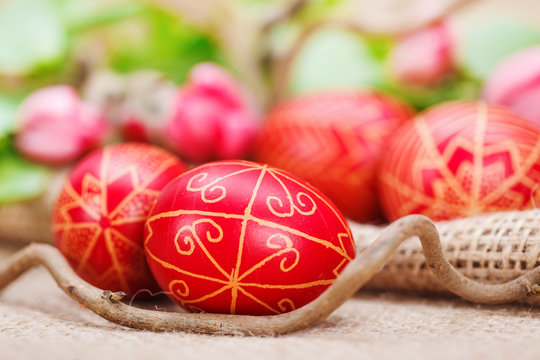 Handmade painted Easter eggs