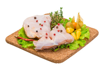 Raw rabbit meat