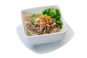 Thai soup with minced meat