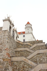 Stiegenaufgang zur Bratislavaer Burg in der Slowakei