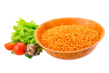 Raw red lentils