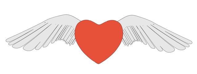 cartoon image of winged heart