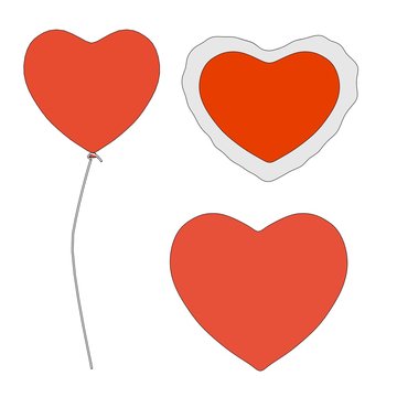 cartoon image of valentine hearts