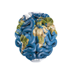 Earth brain, Earth map texture source: cinema4dtutorial.net