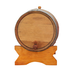 Naklejka premium wine barrel on white background