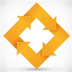 Square rotate arrow orange logo template