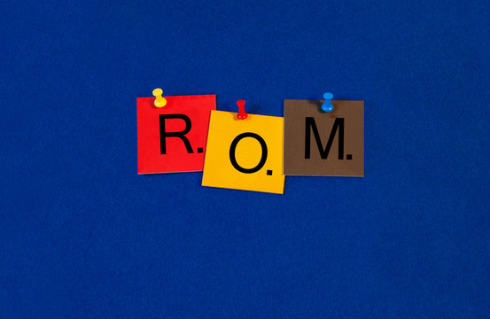 ROM, random access memory, sign series for computer terms.